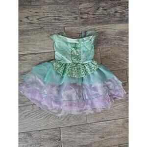 Girl's Toddlers Disney Mermaid Dress Sequins Tulle Size 4T Sleeveless Floral